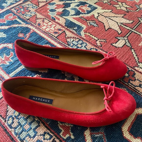Margaux demi flat in carmine suede, size 40 N - Picture 6 of 7